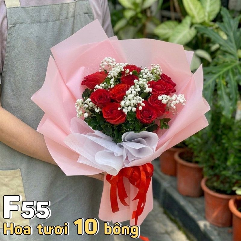F55 Bó hoa tươi 10 bông